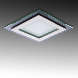 Foco Downlight  LED Cuadrado con Cristal 95X95Mm 6W 450Lm 30.000H