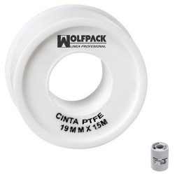 Cinta PTFE Wolfpack 19 mm. x 50 m. Grueso. (Paquete de 5...