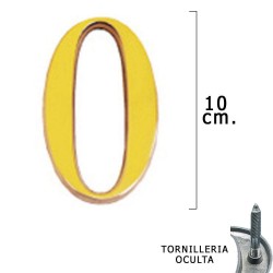 Numero Latón "0" 10 cm. con Tornilleria Oculta (Blister 1...