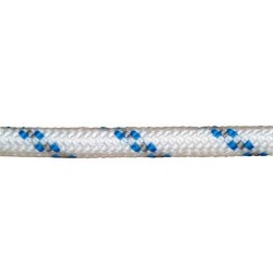 Cuerda Poliester Trenzada Blanco / Azul  8 mm. Bobina 200 m.